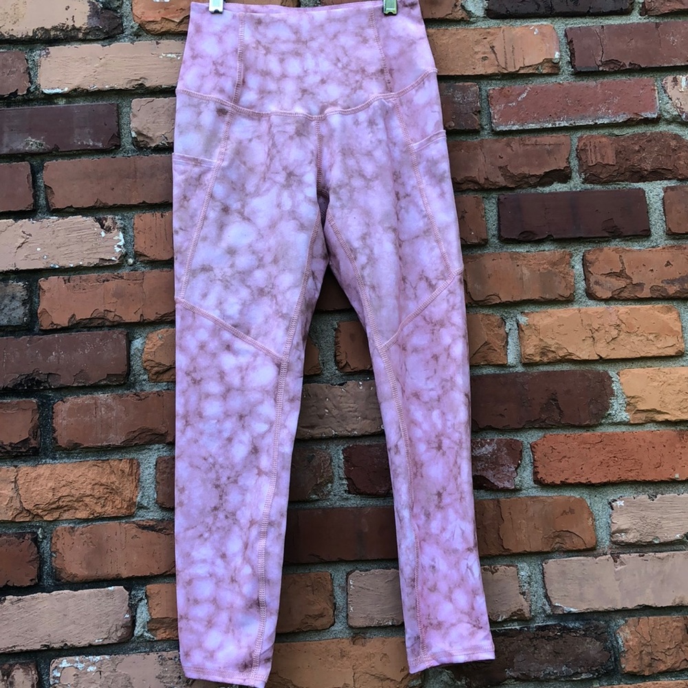 Evolution and Creation Pink Tie-Dye High-Waist Leggings